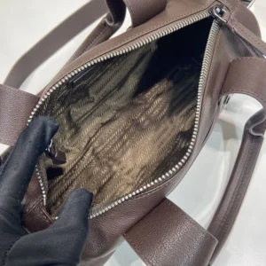 Prada Women Route Large Leather Top-Handle Bag-Cocoa Brown 1BB162