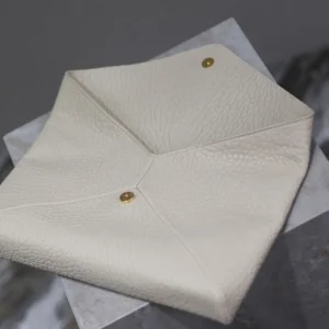 Saint Laurent YSL Women Cassandre Large Envelope Pouch In Lambskin-White