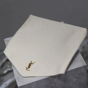 Saint Laurent YSL Women Cassandre Large Envelope Pouch In Lambskin-White