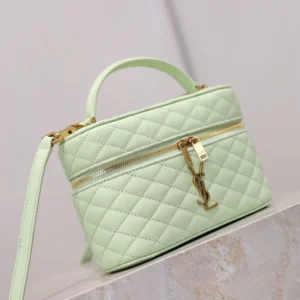 Saint Laurent YSL Women Gaby Vanity Bag In Lambskin-Aqua 7667311E
