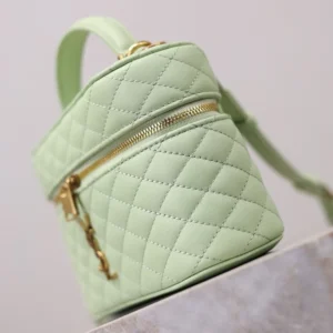 Saint Laurent YSL Women Gaby Vanity Bag In Lambskin-Aqua 7667311E