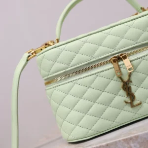 Saint Laurent YSL Women Gaby Vanity Bag In Lambskin-Aqua 7667311E
