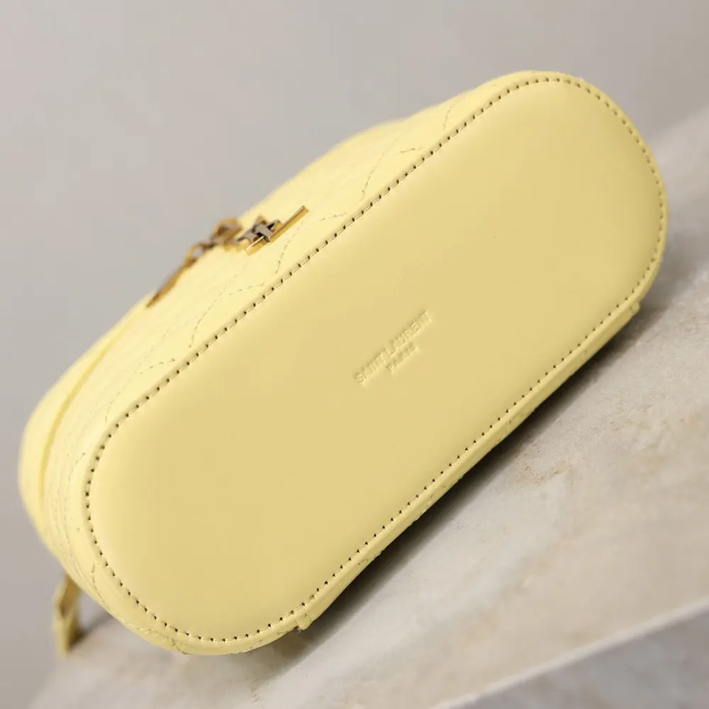 Saint Laurent YSL Women Gaby Vanity Bag In Lambskin-Yellow 7667311E 6 Saint Laurent YSL Women Gaby Vanity Bag In Lambskin-Yellow 7667311E