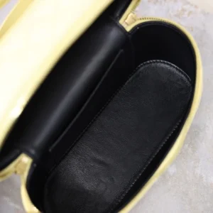 Saint Laurent YSL Women Gaby Vanity Bag In Lambskin-Yellow 7667311E