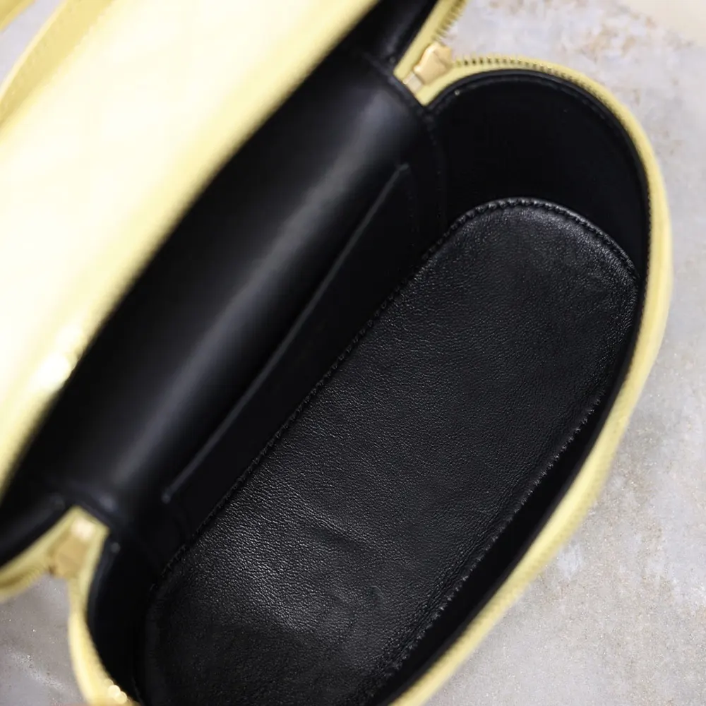 Saint Laurent YSL Women Gaby Vanity Bag In Lambskin-Yellow 7667311E 10 Saint Laurent YSL Women Gaby Vanity Bag In Lambskin-Yellow 7667311E