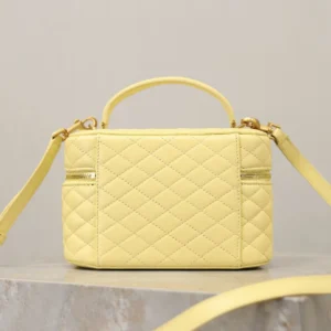 Saint Laurent YSL Women Gaby Vanity Bag In Lambskin-Yellow 7667311E