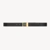 Saint Laurent YSL Women La 66 Buckle Belt in Lacquered Leather-Black