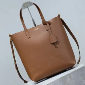 Saint Laurent YSL Women Shopping Saint Laurent Toy in Leather-Brown 600307CS