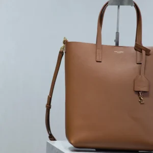 Saint Laurent YSL Women Shopping Saint Laurent Toy in Leather-Brown 600307CS