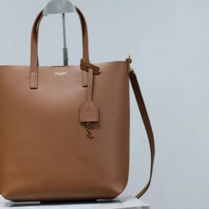 Saint Laurent YSL Women Shopping Saint Laurent Toy in Leather-Brown 600307CS
