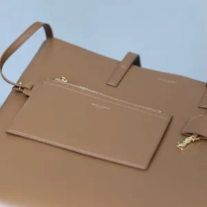 Saint Laurent YSL Women Shopping Saint Laurent in Leather-Brown 600306CS
