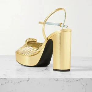 Valentino Women Sandal Royal Platform Sandal In Kidskin 115mm-Gold