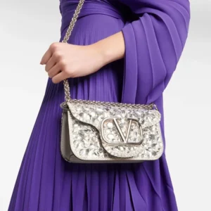 Valentino Women Garavani Locò Small Embellished Shoulder Bag