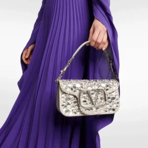 Valentino Women Garavani Locò Small Embellished Shoulder Bag
