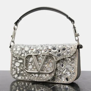 Valentino Women Garavani Locò Small Embellished Shoulder Bag