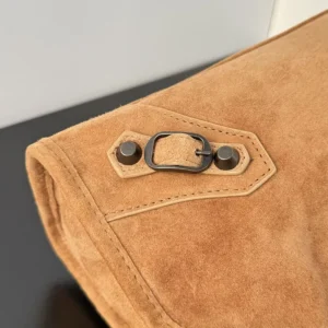 Balenciaga Women Le City Bag Small in Camel Suede Calfskin 8114422AB