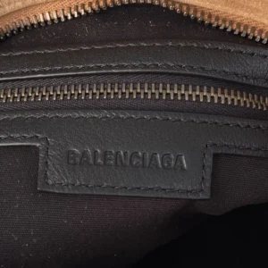 Balenciaga Women Le City Bag Small in Camel Suede Calfskin 8114422AB