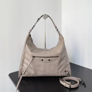 Balenciaga Women Le City Hobo Bag Medium in Sesame 8525742AB