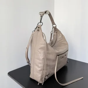 Balenciaga Women Le City Hobo Bag Medium in Sesame 8525742AB