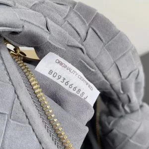 Bottega Veneta Women Mini Jodie in Intrecciato Suede-Silver