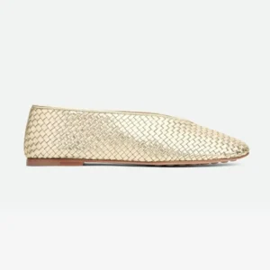 Bottega Veneta Women Rosa Ballerina-Gold 837887V5SX31561