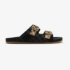 Burberry Unisex Check Suede Urchin Sandals-Black 81188901