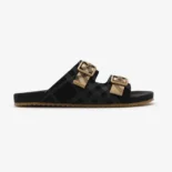 Burberry Unisex Check Suede Urchin Sandals-Black 81188901
