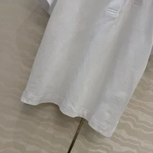 Burberry Women Check Collar Cotton Polo Shirt-White 81189581