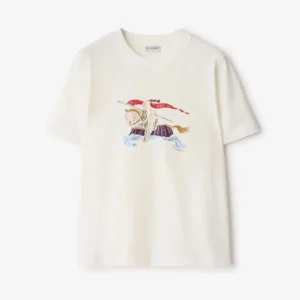 Burberry Women Crystal EKD Cotton T-shirt-White 81154801