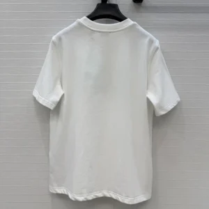 Burberry Women Crystal EKD Cotton T-shirt-White 81154801