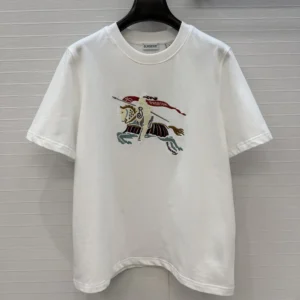 Burberry Women Crystal EKD Cotton T-shirt-White 81154801
