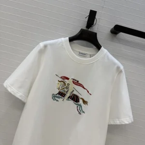 Burberry Women Crystal EKD Cotton T-shirt-White 81154801