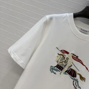Burberry Women Crystal EKD Cotton T-shirt-White 81154801