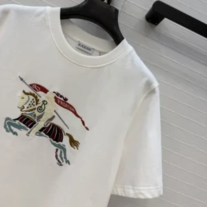 Burberry Women Crystal EKD Cotton T-shirt-White 81154801