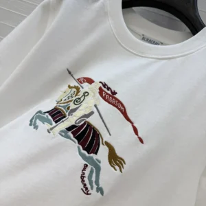 Burberry Women Crystal EKD Cotton T-shirt-White 81154801