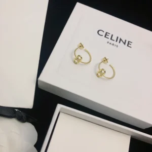 Celine Women Maillon Triomphe Hoops in Yellow Gold 46Z586GLY