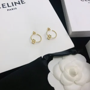 Celine Women Maillon Triomphe Hoops in Yellow Gold 46Z586GLY