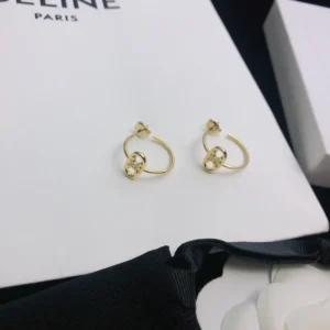 Celine Women Maillon Triomphe Hoops in Yellow Gold 46Z586GLY