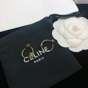 Celine Women Maillon Triomphe Hoops in Yellow Gold 46Z586GLY