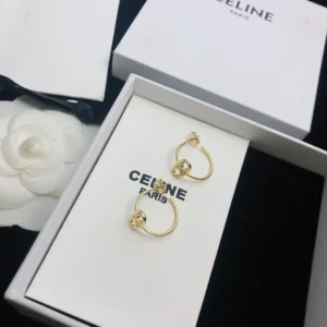 Celine Women Maillon Triomphe Hoops in Yellow Gold 46Z586GLY