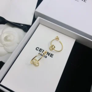 Celine Women Maillon Triomphe Hoops in Yellow Gold 46Z586GLY