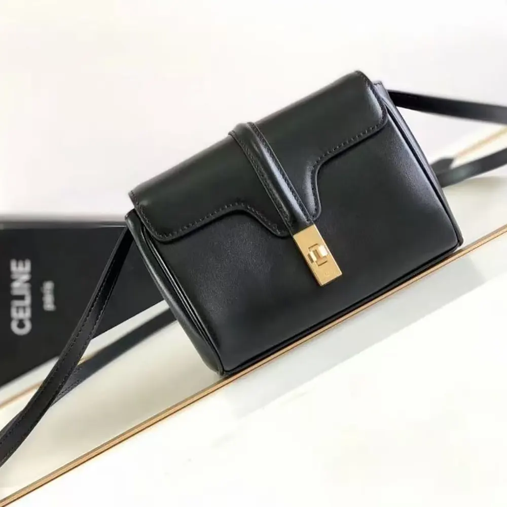 Celine Women Mini Soft 16 in Smooth Calfskin-Black