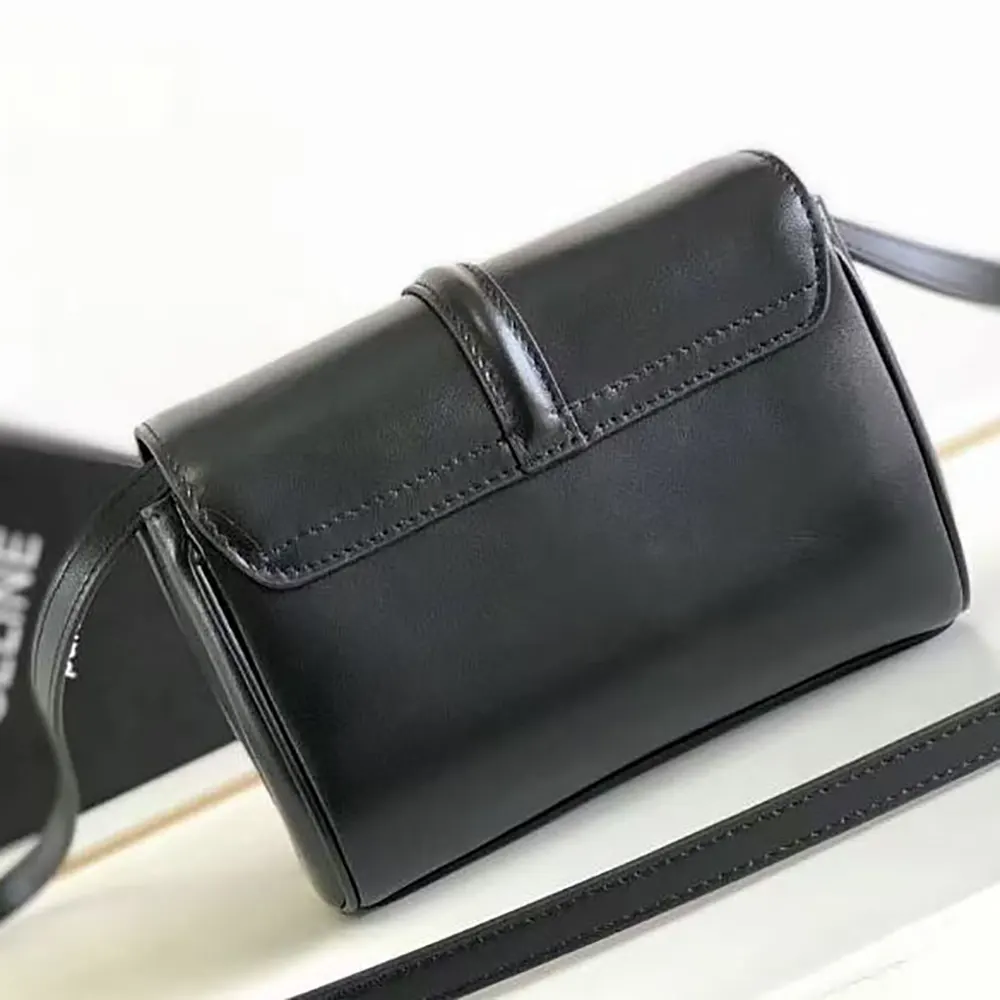 Celine Women Mini Soft 16 in Smooth Calfskin-Black