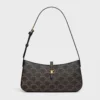 Celine Women Tina Shoulder Bag In Triomphe Canvas-Brown 123052DQW