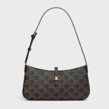 Celine Women Tina Shoulder Bag In Triomphe Canvas-Brown 123052DQW