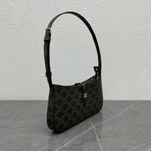 Celine Women Tina Shoulder Bag In Triomphe Canvas-Brown 123052DQW