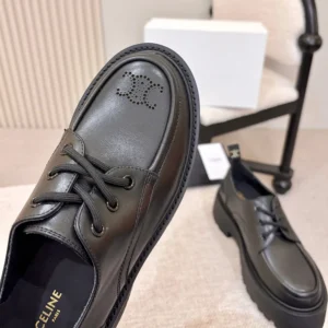 Celine Women Triomphe Derbies in Shiny Bull-Black 364043579C