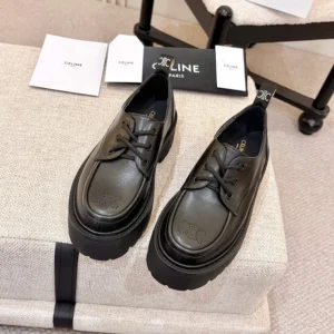 Celine Women Triomphe Derbies in Shiny Bull-Black 364043579C