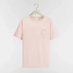 Dior Men Fitted Dior Médaillon Embroidered T-shirt Pink Cotton Jersey