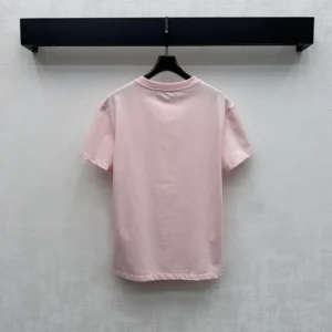 Dior Men Fitted Dior Médaillon Embroidered T-shirt Pink Cotton Jersey